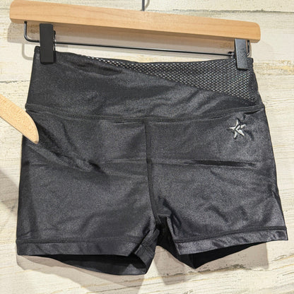 Rebel Athletic Cheer Dance Set Girls Youth Large Black Shimmer Mesh Performance3