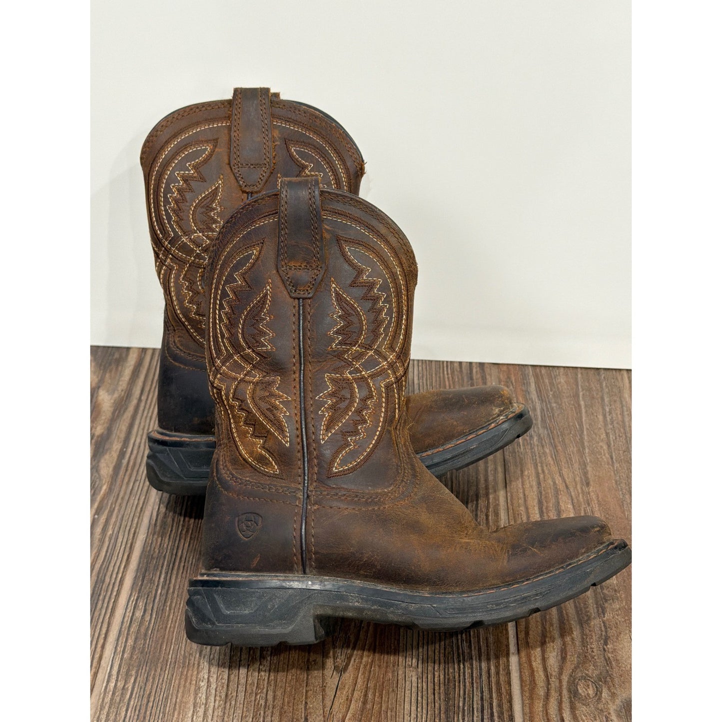 Ariat Western Boots Boys 11 Brown Leather 10042412 Cowboy GUC*Flaws1