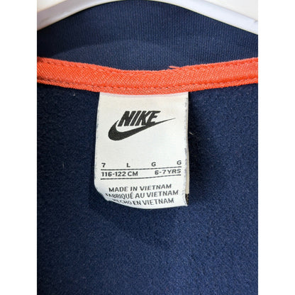 Nike Tracksuit Set Boys Size 7 Navy Blue Orange Zip Up Jacket Joggers3