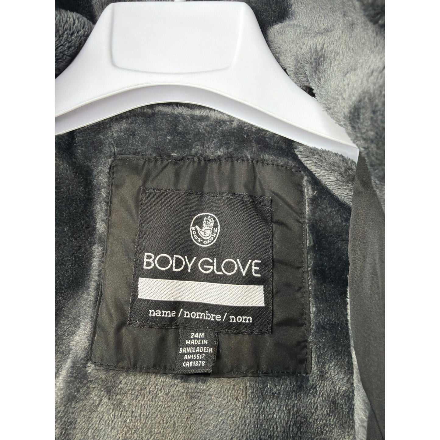 Body Glove Puffer Jacket Boys 24M Black Hooded Faux Fur Winter Gorpcore EUC4