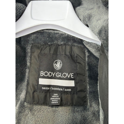 Body Glove Puffer Jacket Boys 24M Black Hooded Faux Fur Winter Gorpcore EUC4