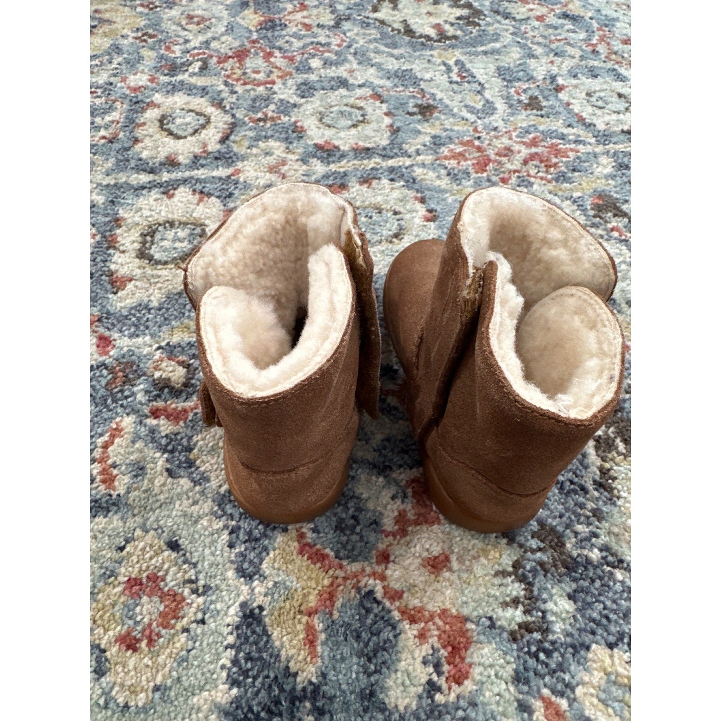UGG Keelan Boots Toddler 9 Chestnut Brown Suede Shearling Lined3