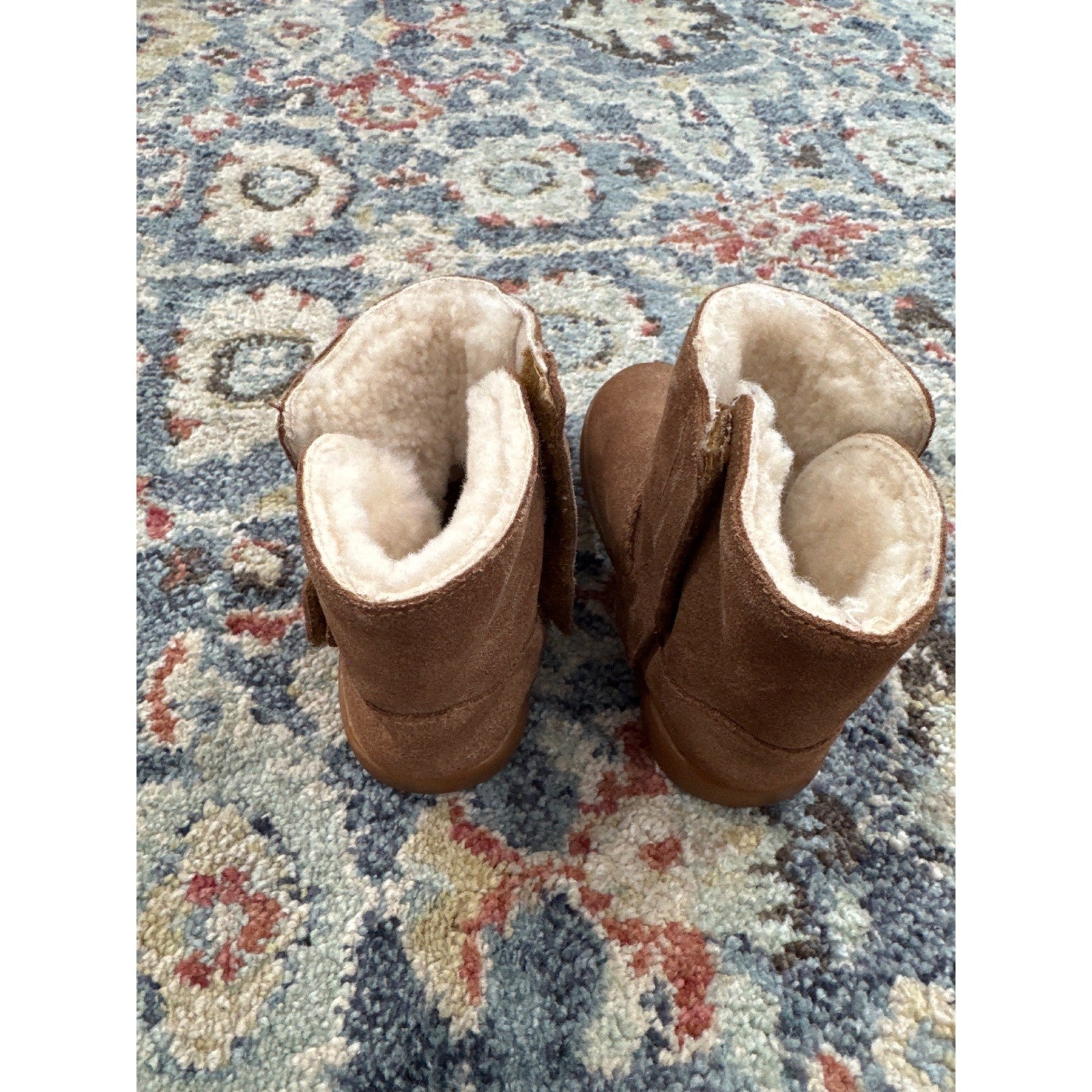 UGG Keelan Boots Toddler 9 Chestnut Brown Suede Shearling Lined3