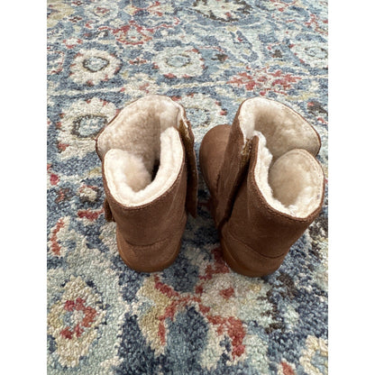 UGG Keelan Boots Toddler 9 Chestnut Brown Suede Shearling Lined3