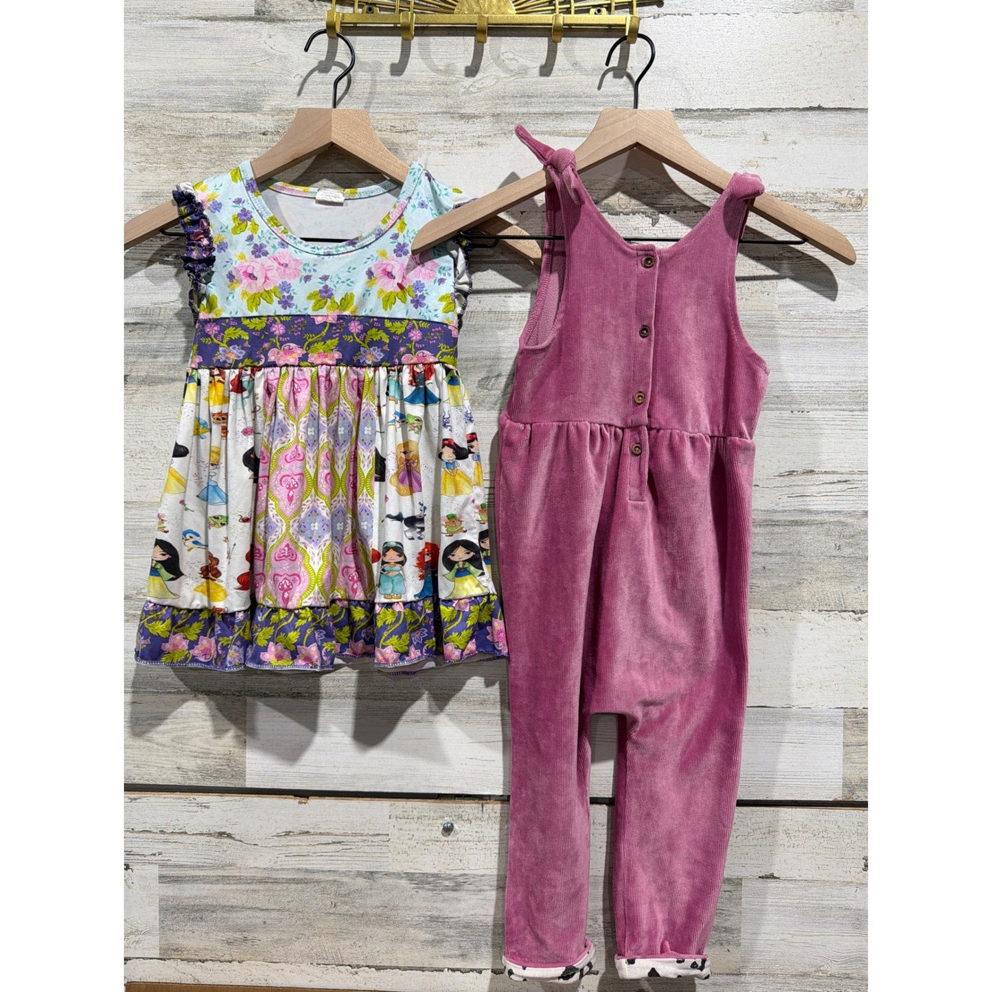 Jessica Simpson Romper & Boutique Princess Dress Girls 4T Pink Floral EUC0