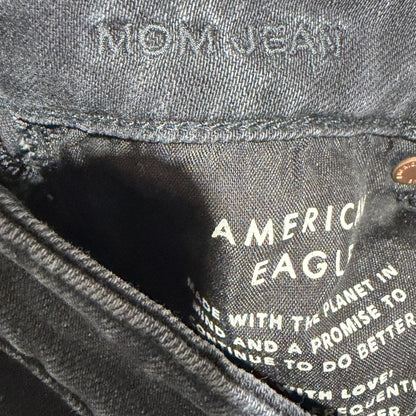 American Eagle Strigid Mom Jean Women 2 Short Black Cotton Distressed EUC5