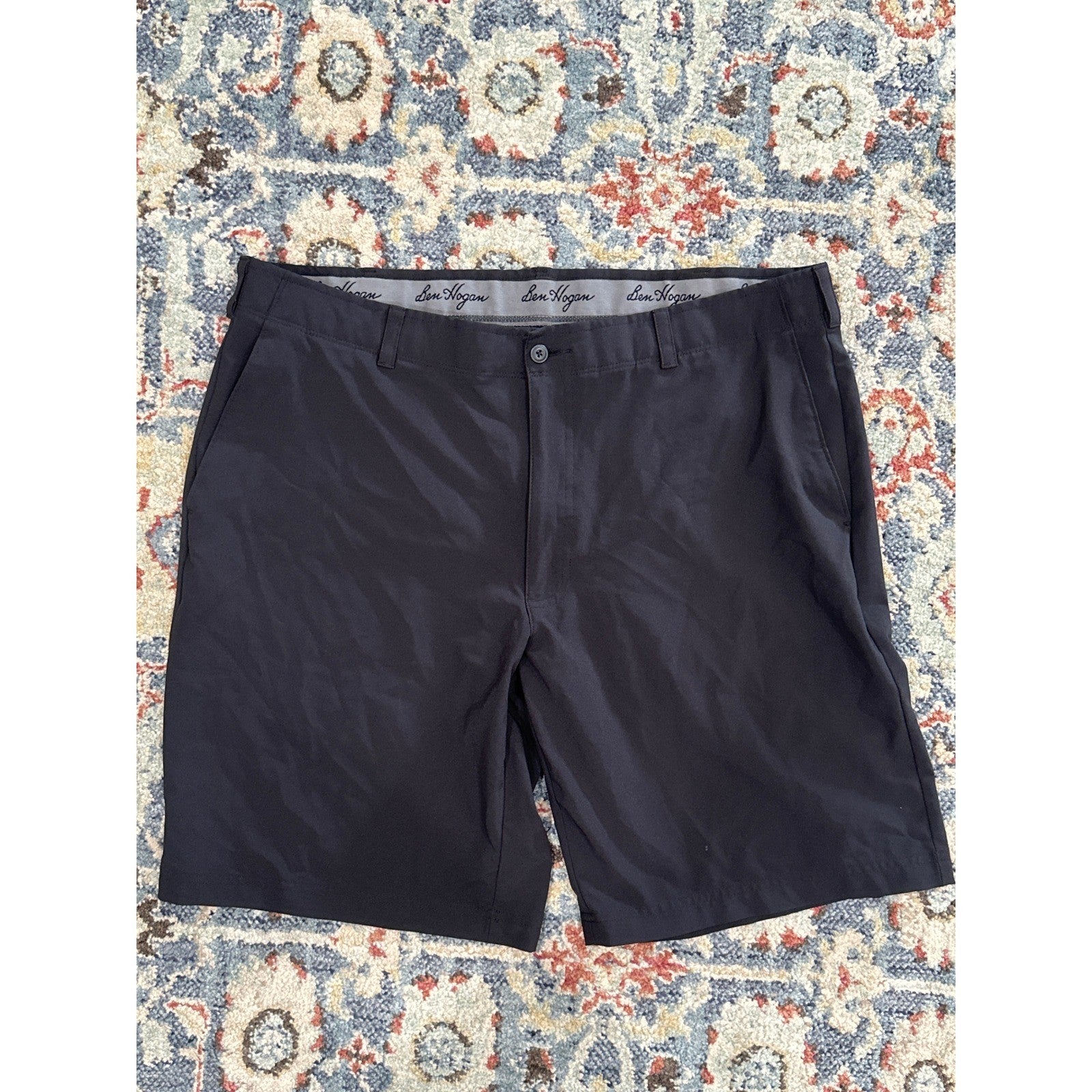 Ben Hogan Golf Shorts Men Size 40 Black Performance Flat Front GUC1