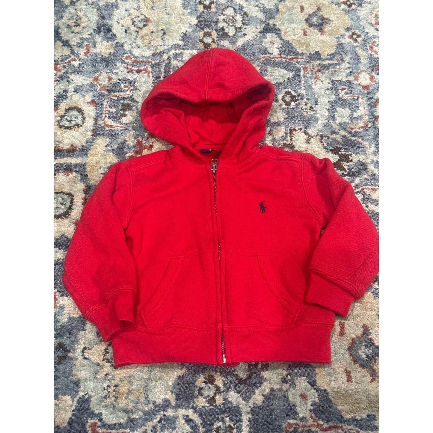 Polo Ralph Lauren Zip Hooded Jacket Boys 2T Red Pony Logo0