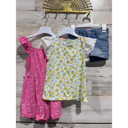 Lucky Penny Thereabouts Squeeze 3pc Outfit Lot Girls 6 Pink Blue Yellow0