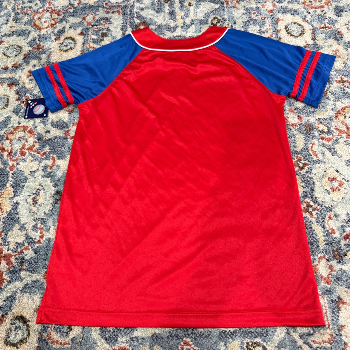 Team Athletics Baseball Jersey Kids XL Red Blue Phillies Sportswear NWT6