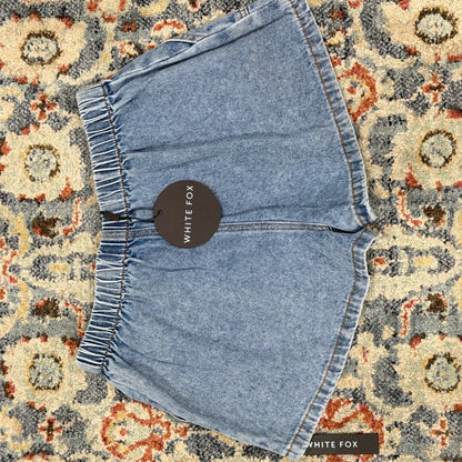 White Fox Denim Daydream Shorts Women Medium Blue Elastic Drawstring Boho NWT5