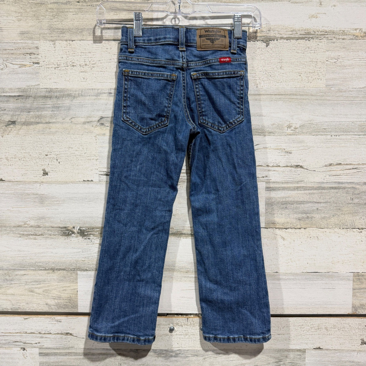 Wrangler Classic Boot Jeans Boys 6 Slim Blue Denim Cotton Stretch Modern EUC2