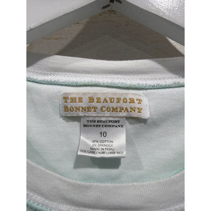 The Beaufort Bonnet Company Pullover Boys 10 Green Blue Golf Print Preppy EUC1