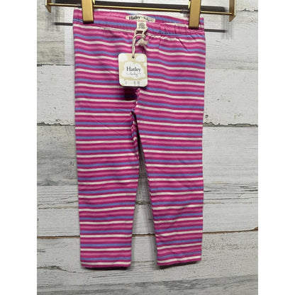 Hatley Striped Leggings Girls 18-24M Pink Blue Cotton Pants NWT0