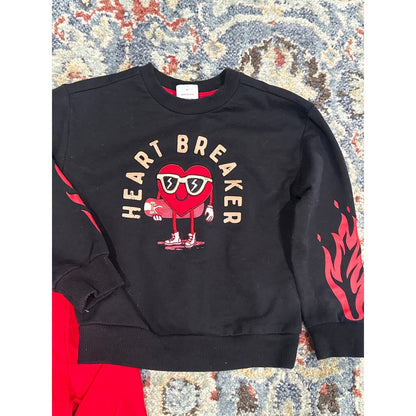 Valentines Shirts Boys 3T Black Red Heart Graphic2