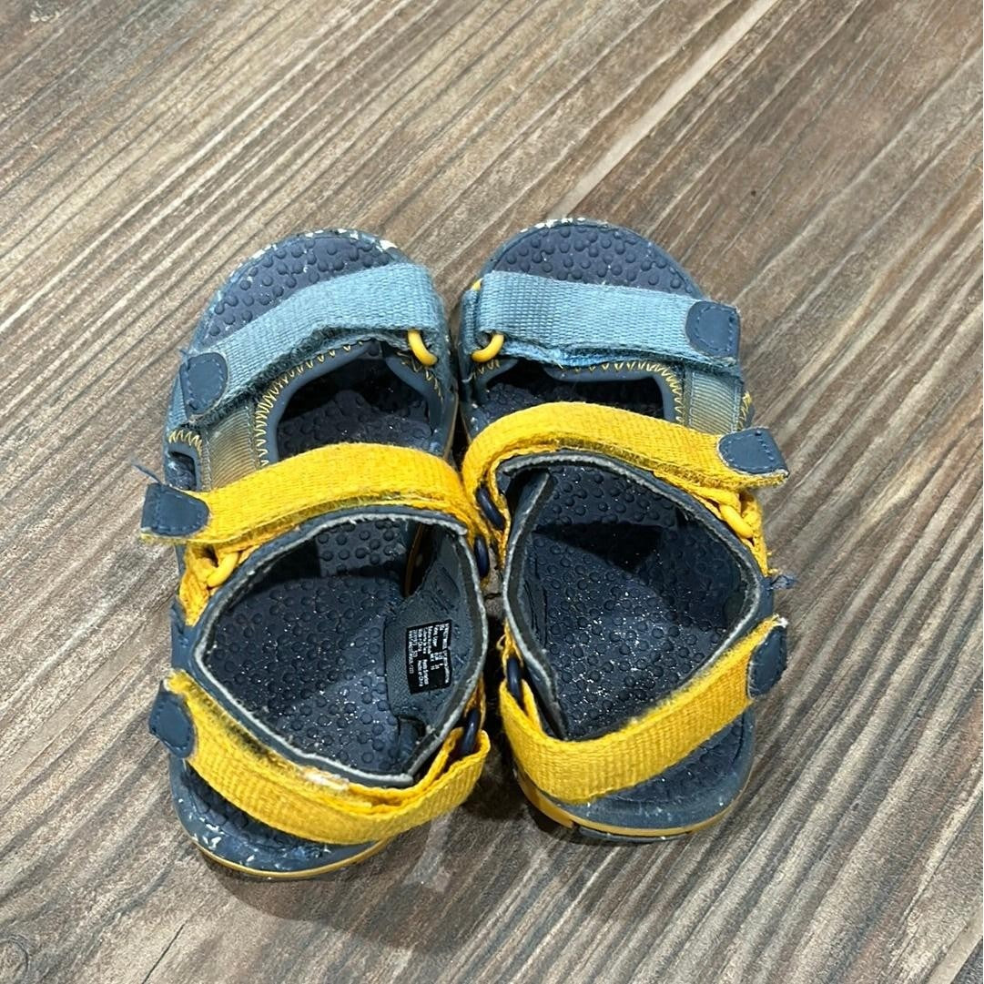 Boys Size 8 Toddler Blue Yellow Strappy Sporty Sandals5