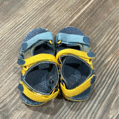 Boys Size 8 Toddler Blue Yellow Strappy Sporty Sandals5