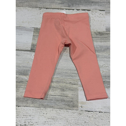Tea Collection Leggings Girls 9-12M Peach Solid Cotton Stretch Basic NWT2