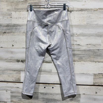 Zyia Active Metallic Iridescent Camo Leggings Women 6-8 Silver Active Modern3