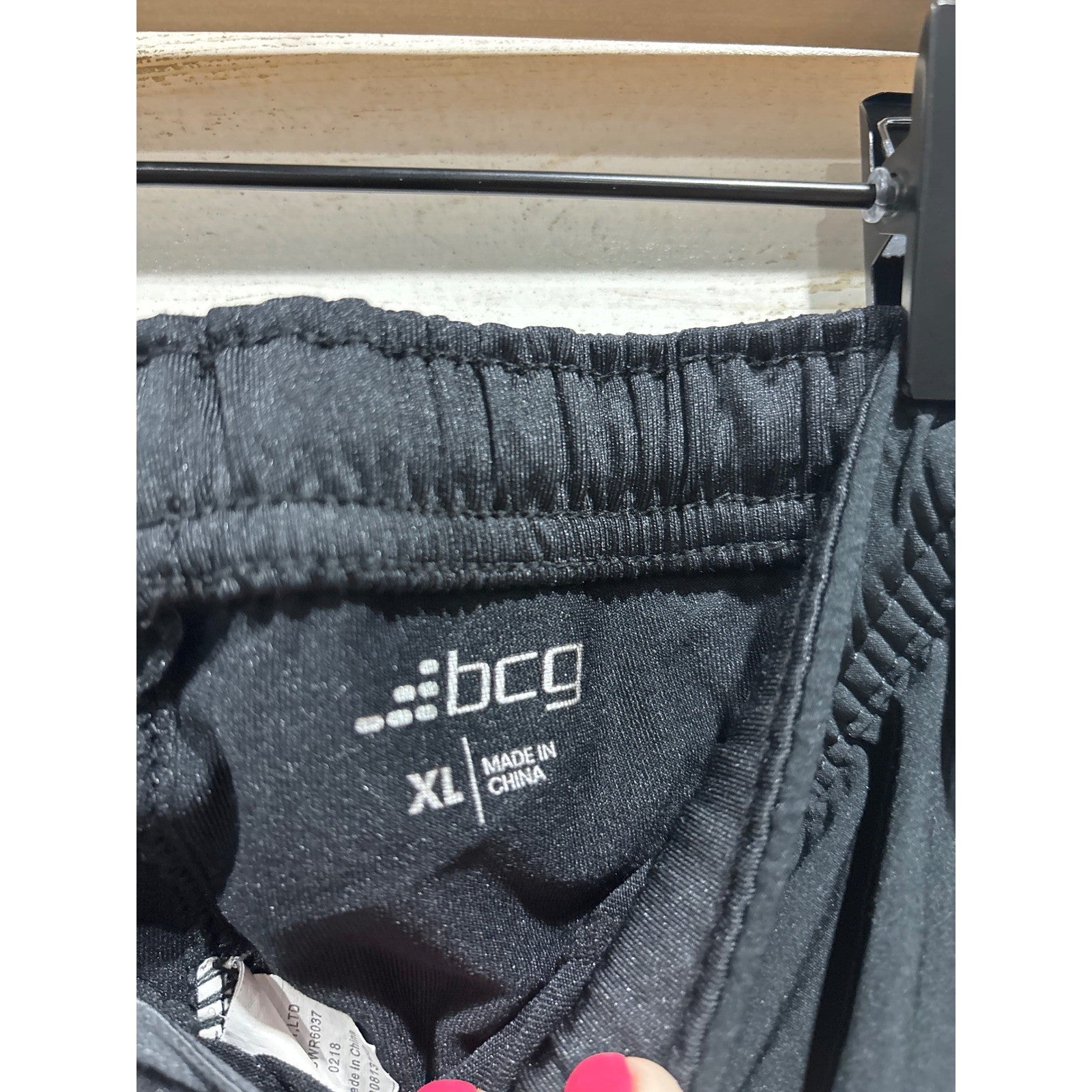 BCG Running Shorts Womens XL Black White Piping Mesh Athletic Gym3