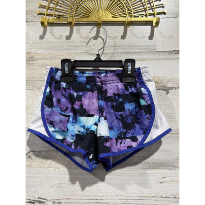 Nike Tempo Running Shorts Women XS Purple Floral Mesh Active Athletic *Flawed0