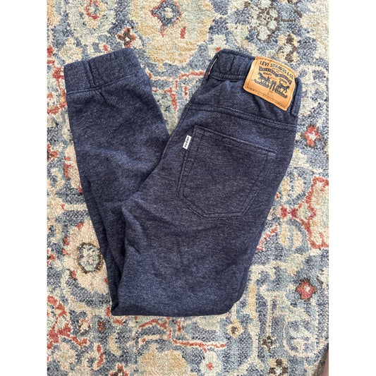 Levi Knit Joggers Boys Size Small 8-10 Navy Blue Heathered EUC0