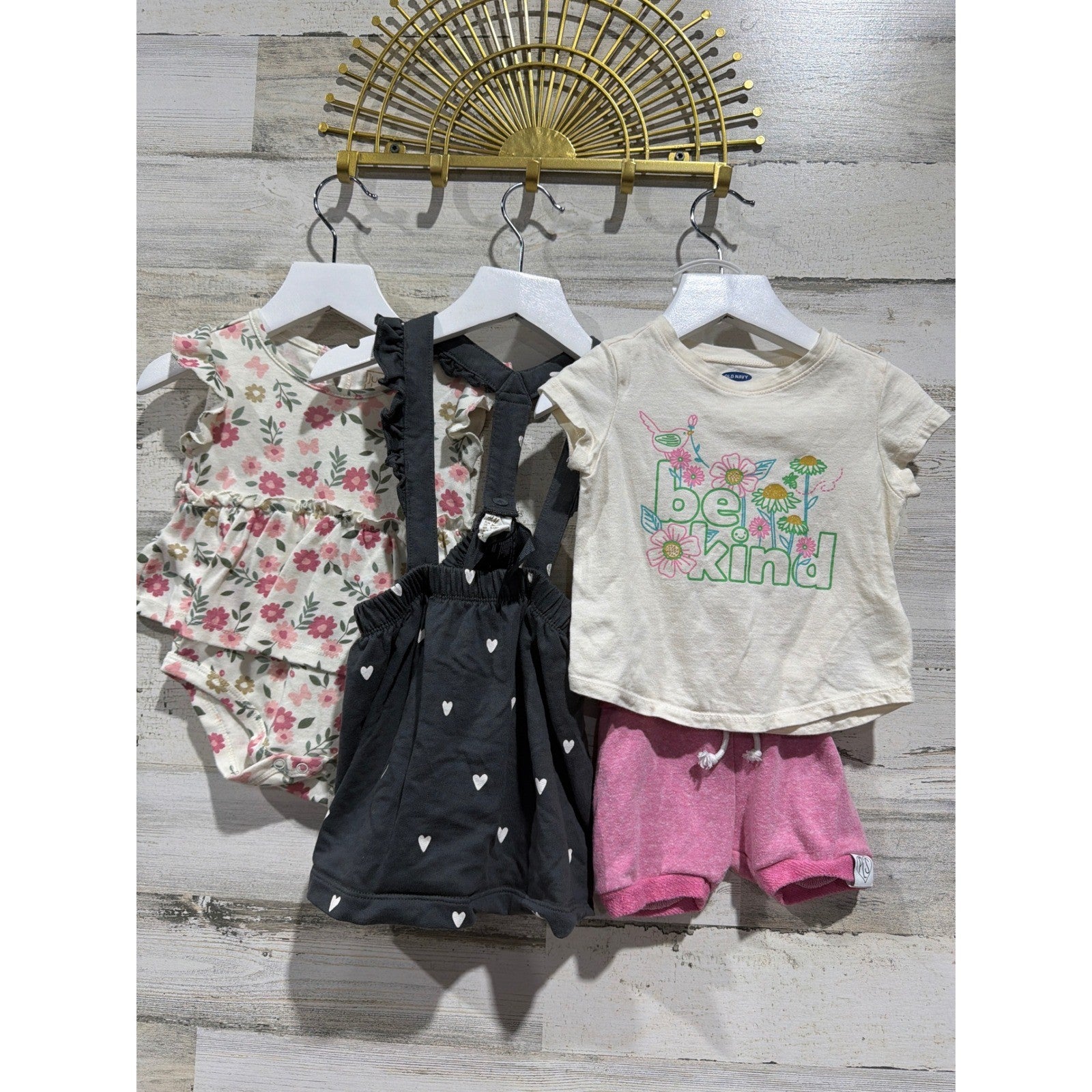 Old Navy H&M Just Lizzie Bundle Girls 12-18M Pink Floral Heart Skirt Romper0