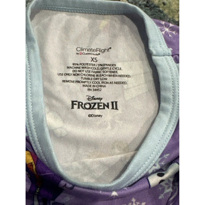 Frozen Elsa Anna Climate Right Pajama Set Girls XS Purple Disney Olaf EUC1