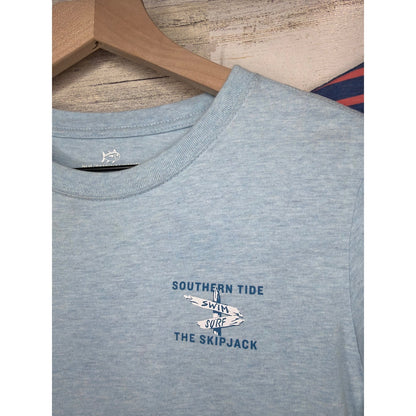 Southern Tide Shirt Bundle Boys Large 12-14 Blue Pink Striped Preppy Coastal2