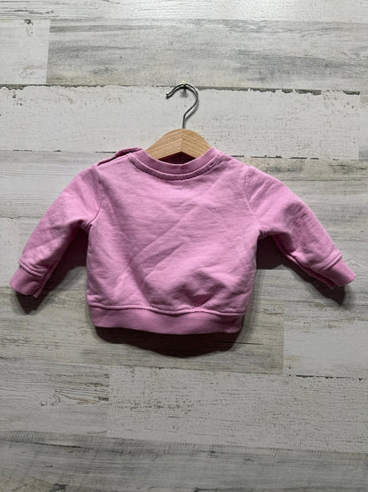 Champion Sweatshirt Girls 0-3M Pink Script Logo Pullover EUC2