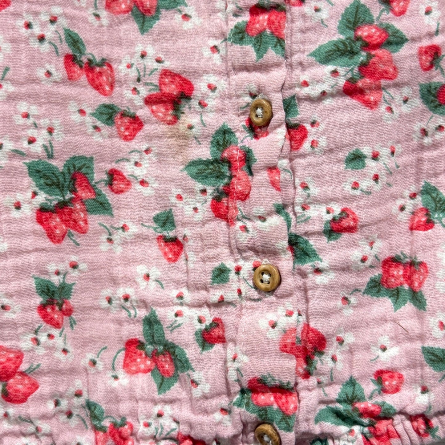 Mini Boden Cami Top Girls 11/12 Pink Strawberry Gauze *Flawed*3