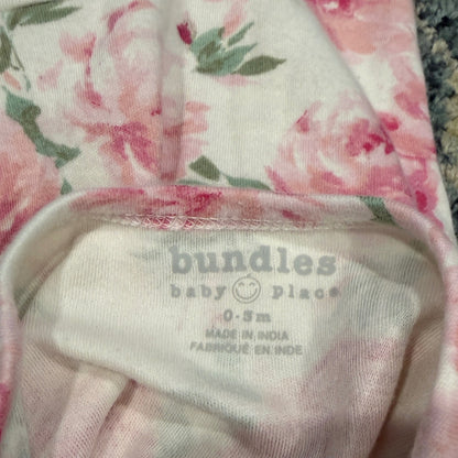 SIIX Cotton On Baby Organic Cotton Bundle Girls 0-3M Pink Floral Check EUC8