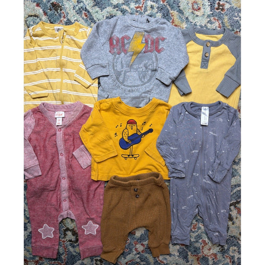 Hanna Andersson AC/DC Music Bundle Boys 0-3M Multi Graphic Rock Celestial EUC0