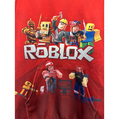 Roblox Hoodie Boys 10/12 Red Graphic Gamer Character Sweatshirt GUC1