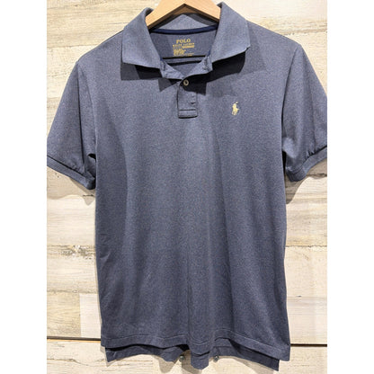 Polo Ralph Lauren Performance Shirt Boys L 14-16 Blue Heathered Golf EUC0