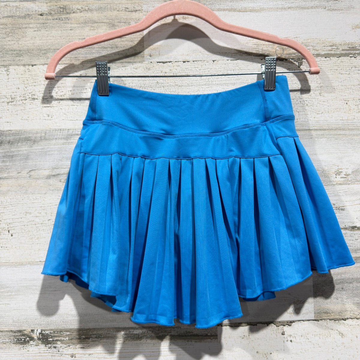 GB Girls Pleated Athletic Skort Girls M Blue Spandex Activewear Side Pocket1