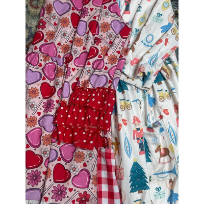 Clover Cottage Mila Rose Dress Bundle Girls 5/6 Pink White Holiday Twirl EUC4