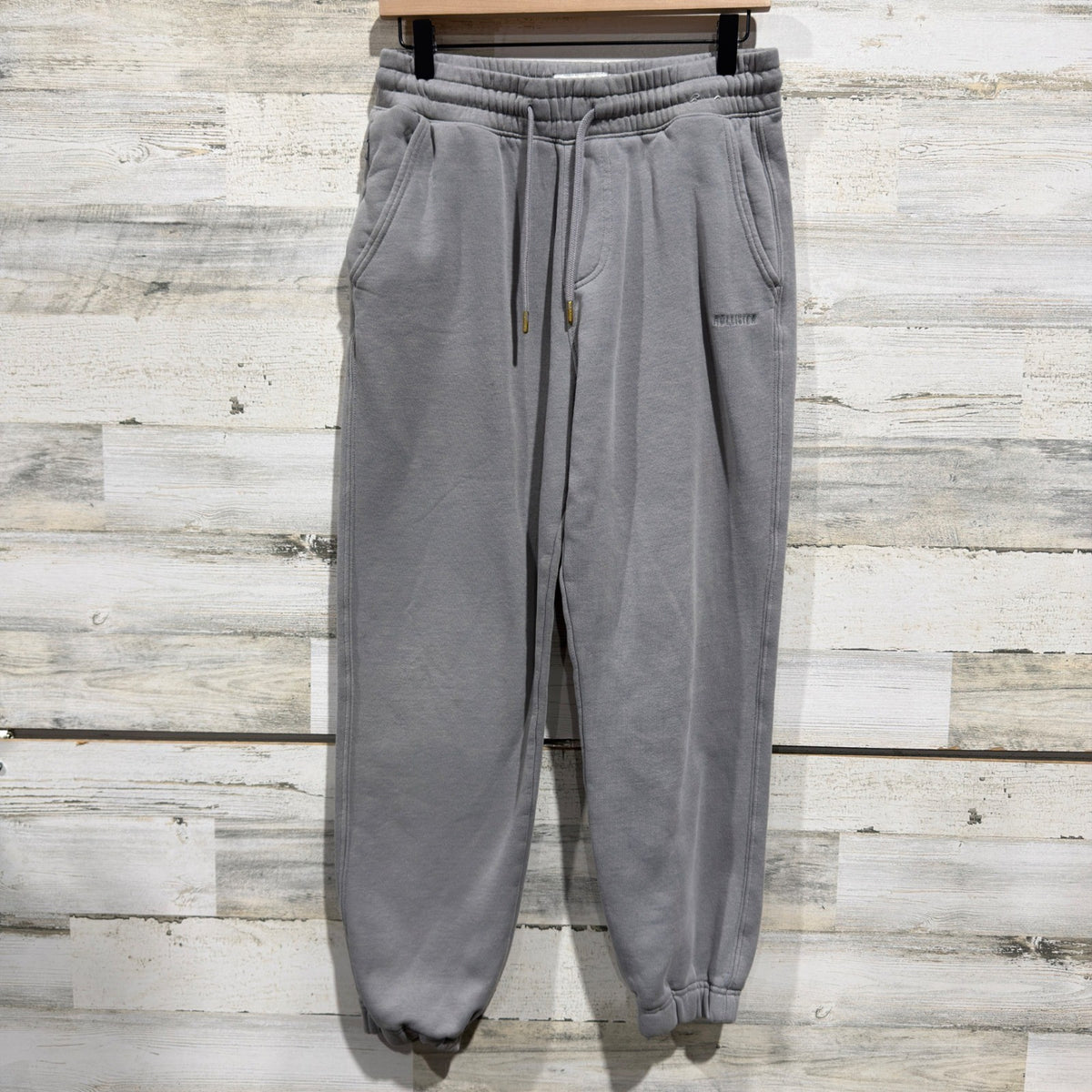 Hollister Relaxed Jogger Men Small Grey Fleece Sweatpants Loungewear *Flawed0