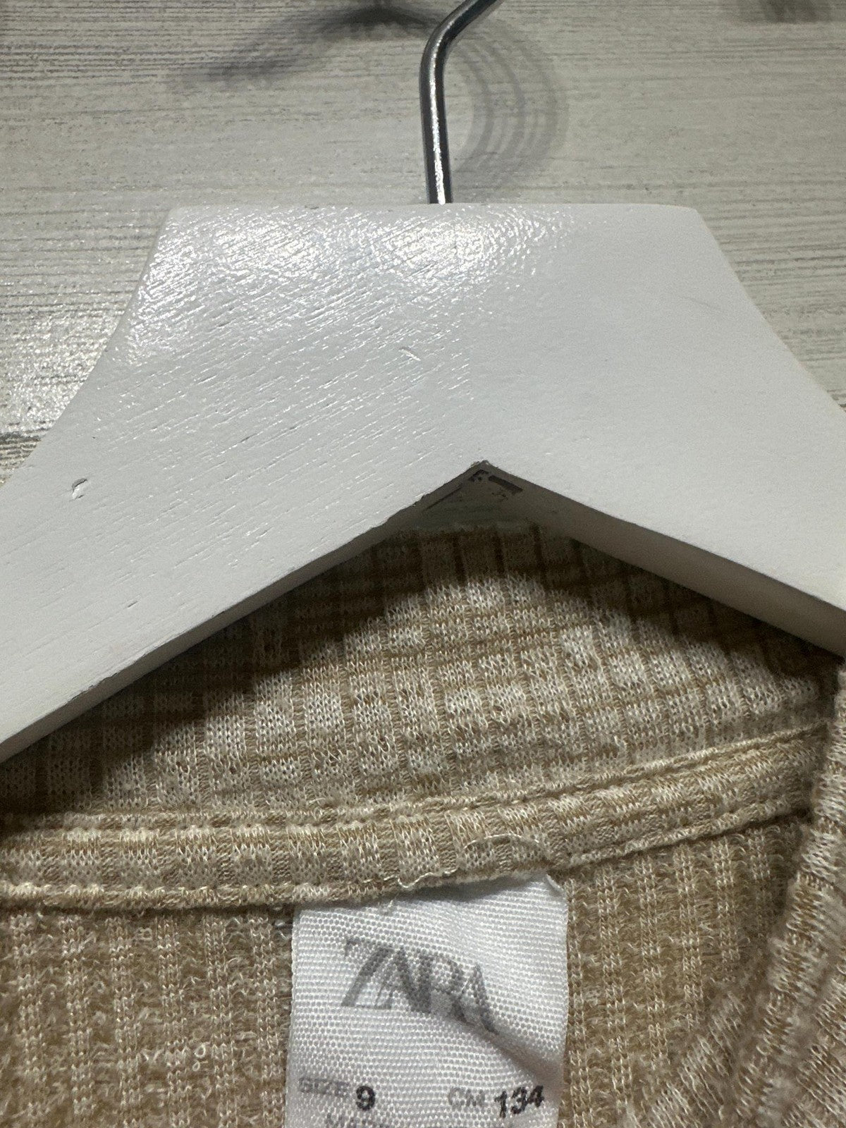 Zara Mock Neck Sweater Kids Size 9 Tan Cream Space Dye Knit EUC1
