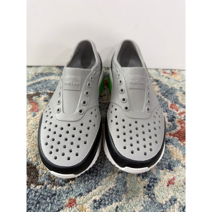 Native Jefferson Block Boys C13 Grey Black Slip On EVA Water Shoes EUC1