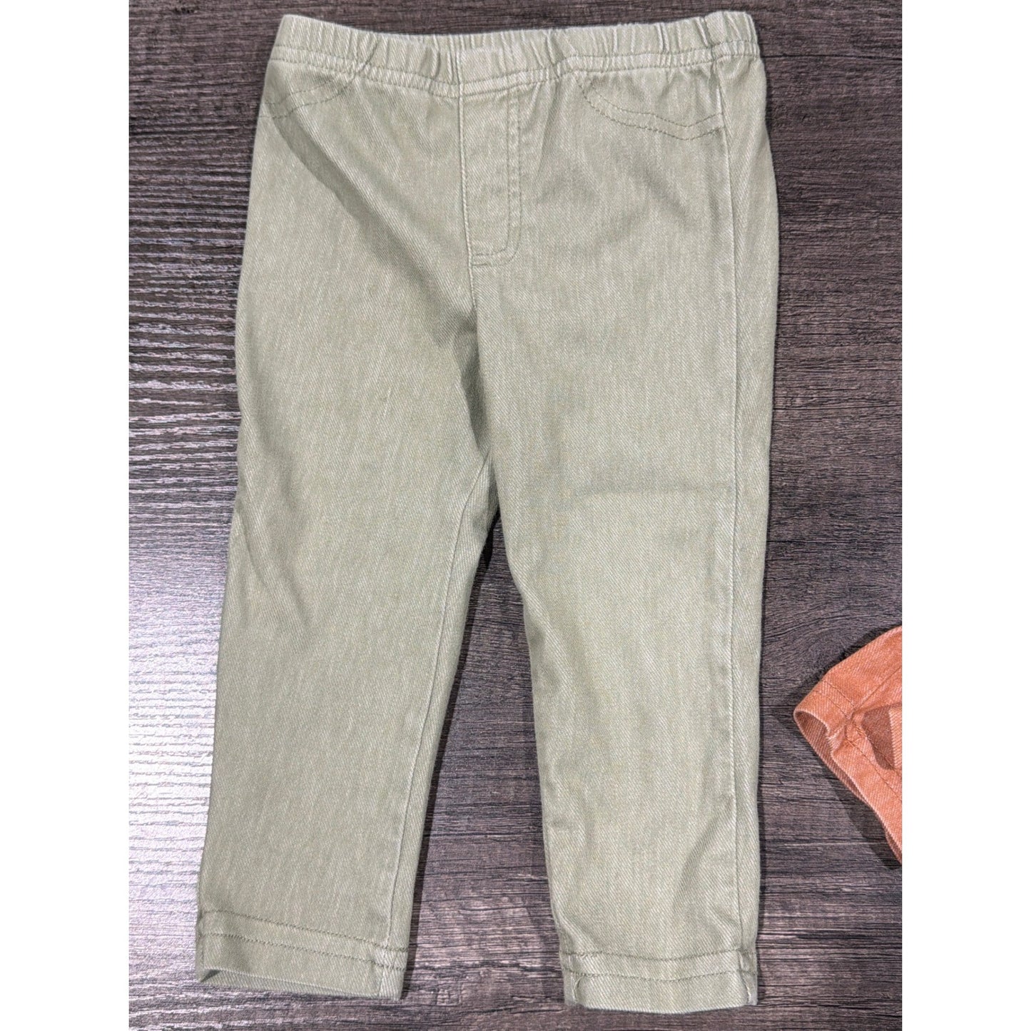 The Peanut Shell Pants Kids 12M Green Orange Tan 3 Pack Earthy1