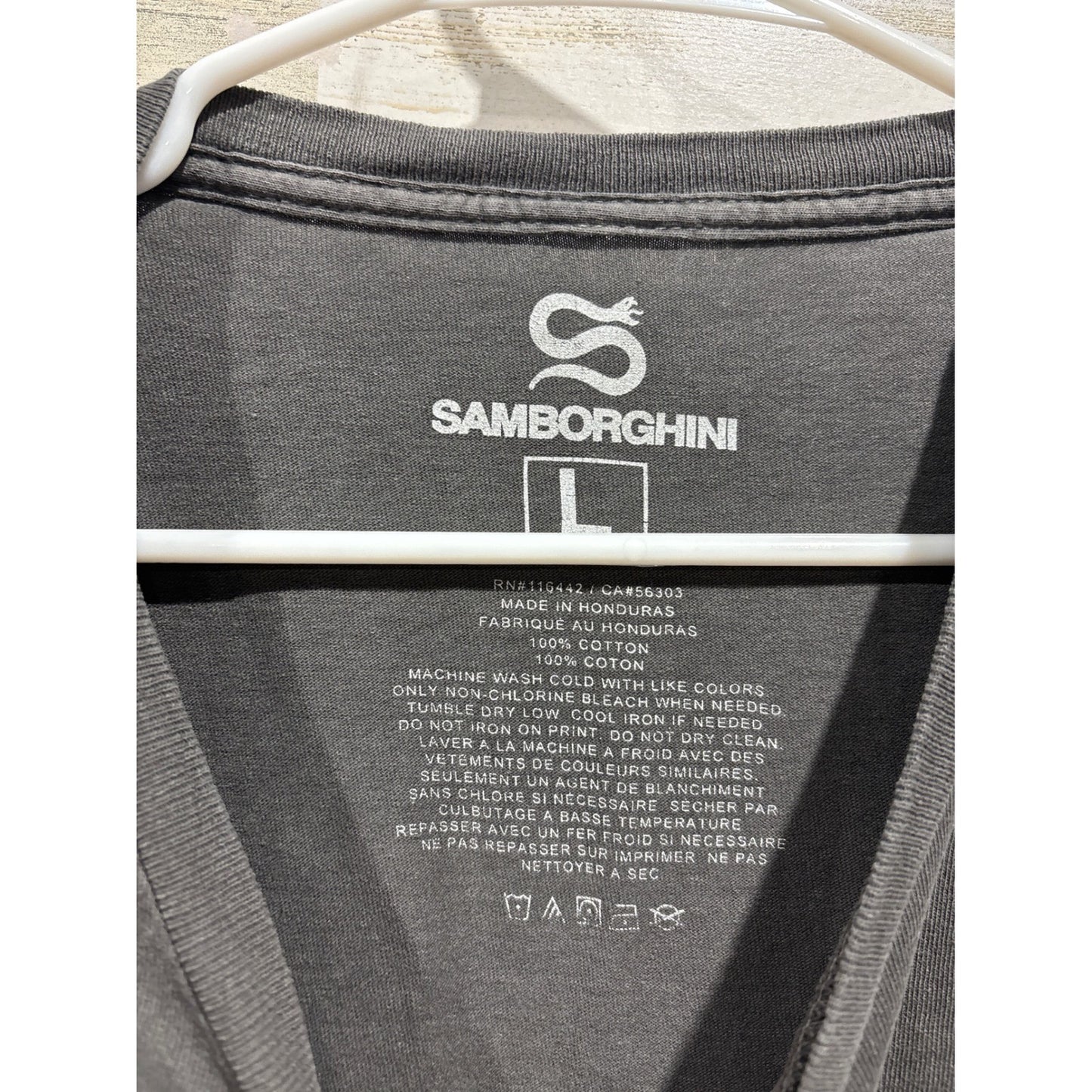 Samborghini Graphic T-shirt Men Large Black Dog Lightning Streetwear EUC1