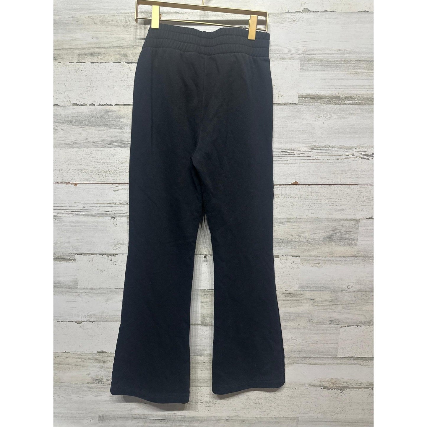 Puma Flare Sweatpants Girls Size L 12-14 Black Iridescent Logo EUC4