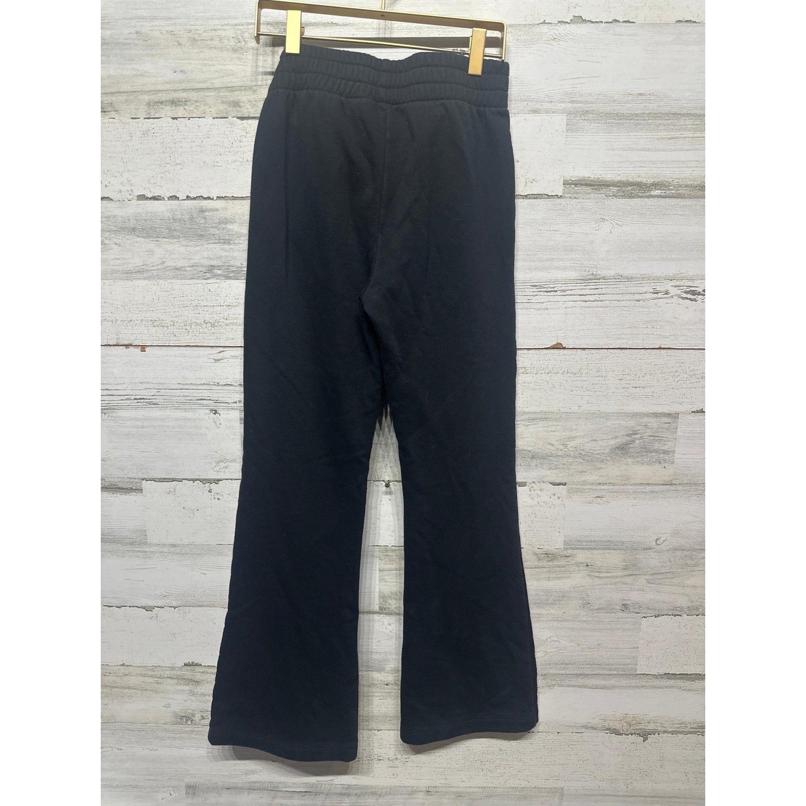 Puma Flare Sweatpants Girls Size L 12-14 Black Iridescent Logo EUC4