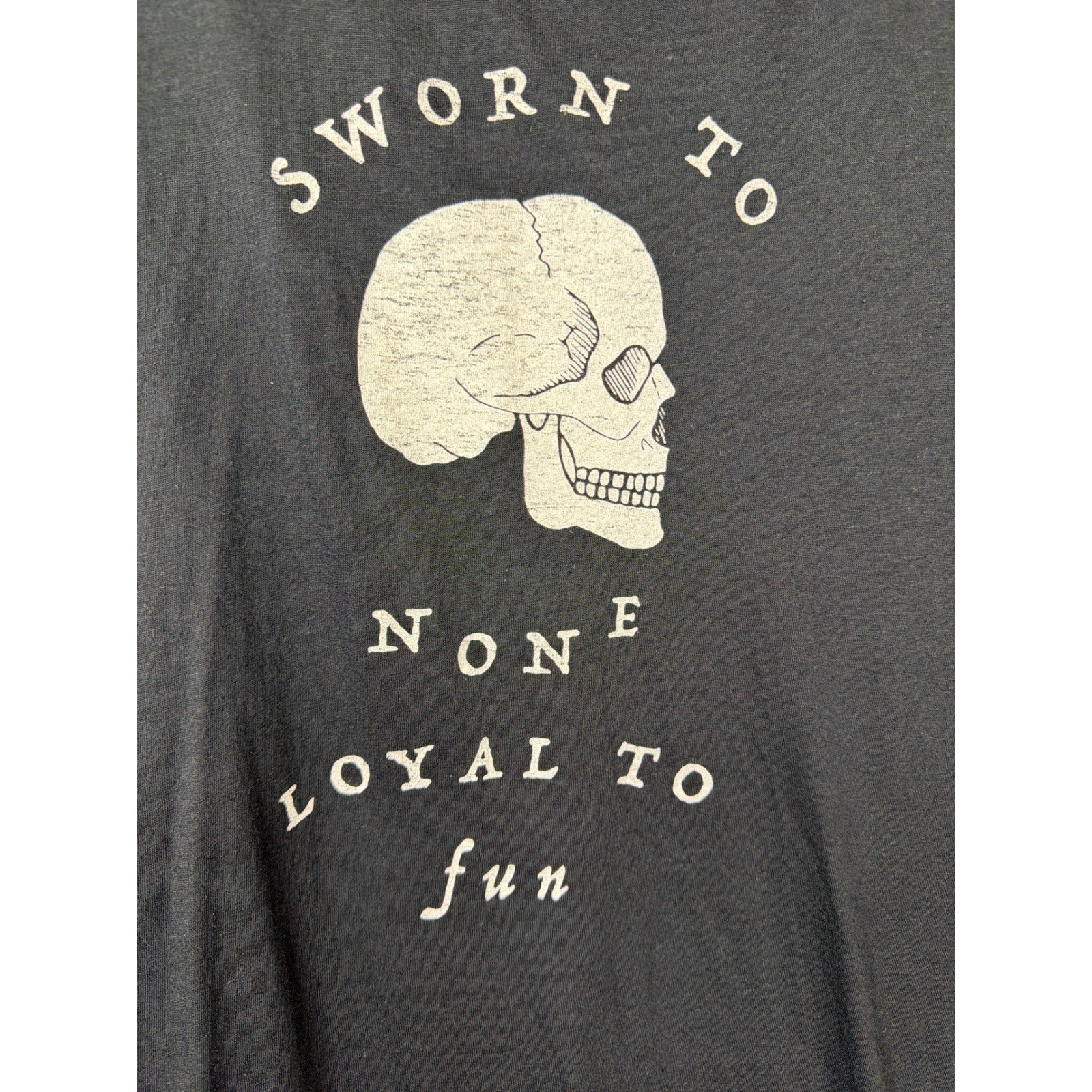 Express One Eleven Muscle Tank Women Large Black Skull Graphic Edgy Grunge EUC1