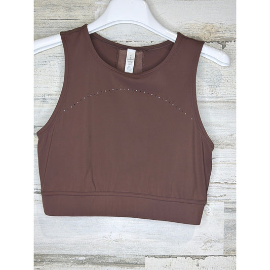Lululemon Align High Neck Tank Top Women Size 6 Brown Laser Cut Yoga EUC0