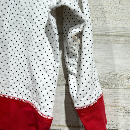 The Beaufort Bonnet Company Sweatshirt Girls 12-18M Polka Dot Preppy *Flawed6