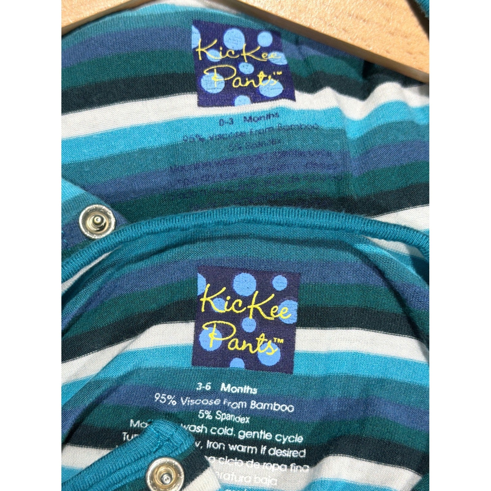Kickee Pants Footie Bundle Boys 0-24M Forest Stripe Bamboo Sleepers Swaddle EUC6