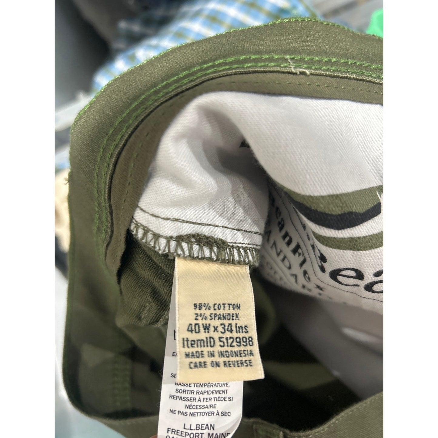 L.L. Bean Canvas Pants Mens 40x34 Green 5-Pocket Gorpcore NWT *Flawed*4