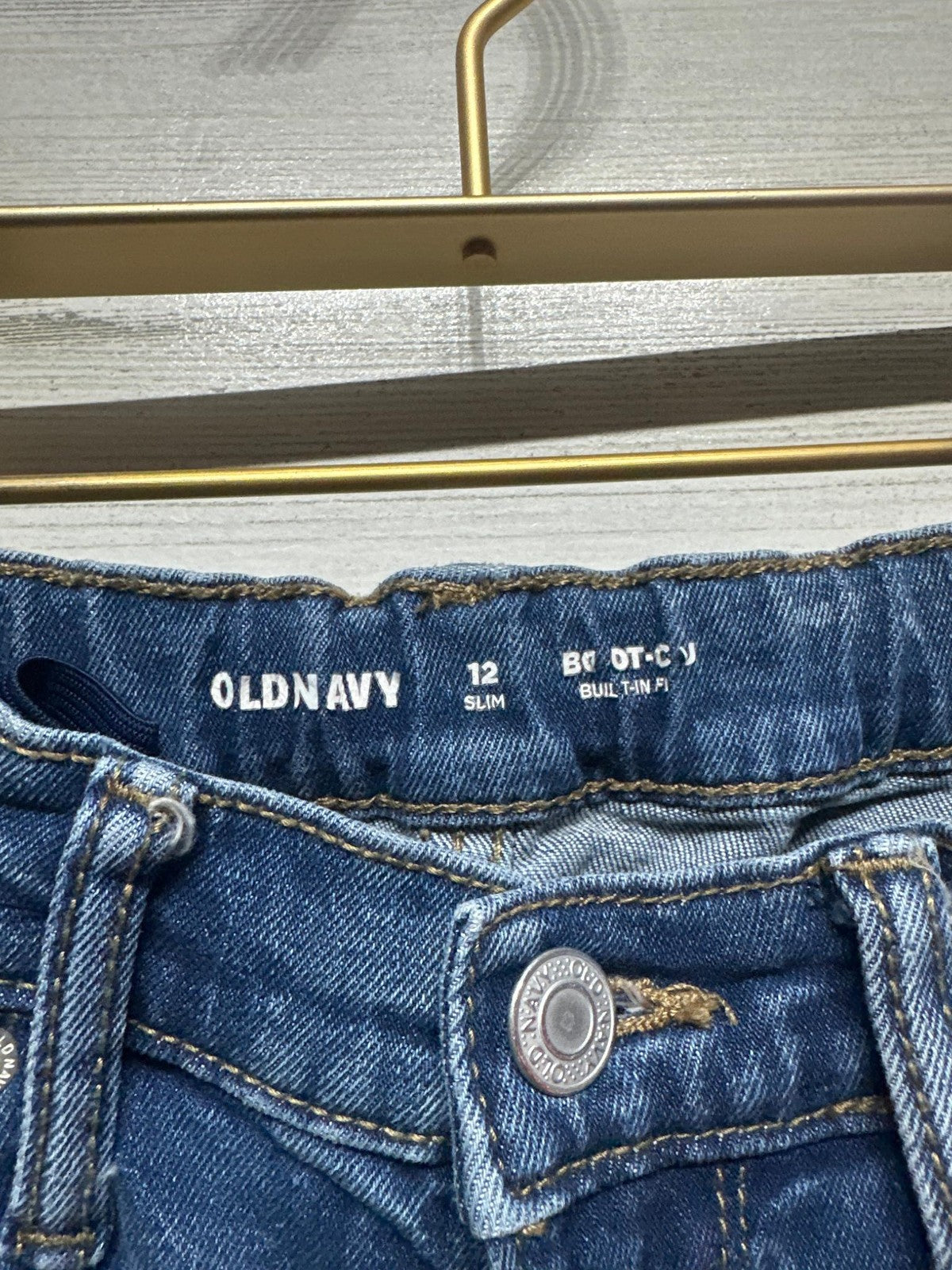 Old Navy Bootcut Jeans Boys 12 Slim Blue Built-In Flex EUC2